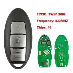 CN027035 TWB1G662 Smart key 2 button 433.9mhz PCF7952 for Nissan Juke Note Micra...