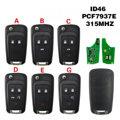 CN014116 315MHZ ID46 PCF7937E /7937 Car Remote Key for Chevrolet Cruze Aveo Epic...