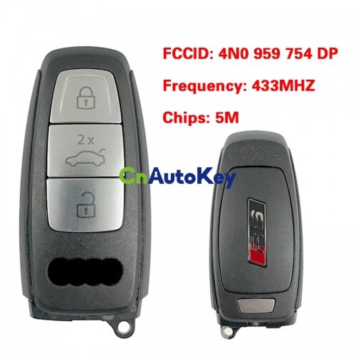 CN008122 MLB Original 3 Button Audi RS 433 MHz 5M Chip for Audi A8 2017-2021 Smart Key Remote Control FCC ID 4N0 959 754 DP Keyless Go