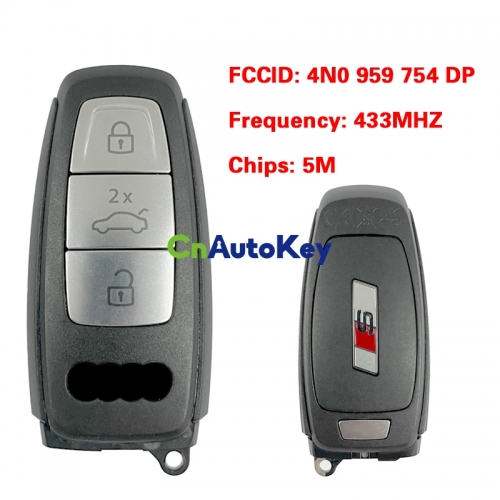CN008120 MLB Original 3 Button Audi S 433 MHz 5M Chip for Audi A8 2017-2021 Smart Key Remote Control FCC ID 4N0 959 754 DP Keyless Go
