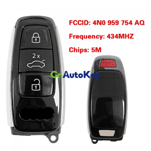 CN008125 MLB Original 3+1 Button 434 MHz 5M Chip for Audi A8 2017-2021 Smart Key Remote Control FCC ID 4N0 959 754 AQ Keyless Go