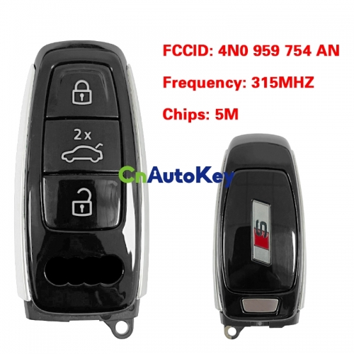 CN008119 MLB Original 3 Button Audi S 315 MHz 5M Chip for Audi A8 2017-2021 Smart Key Remote Control FCC ID 4N0 959 754 AN Keyless Go