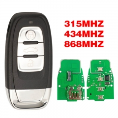 CN008016 3 Button Car Smart Card Remote Key For Audi A4 S4 A5 S5 Q5 PCF7945A 315/434/868MHZ 8T0 959 754