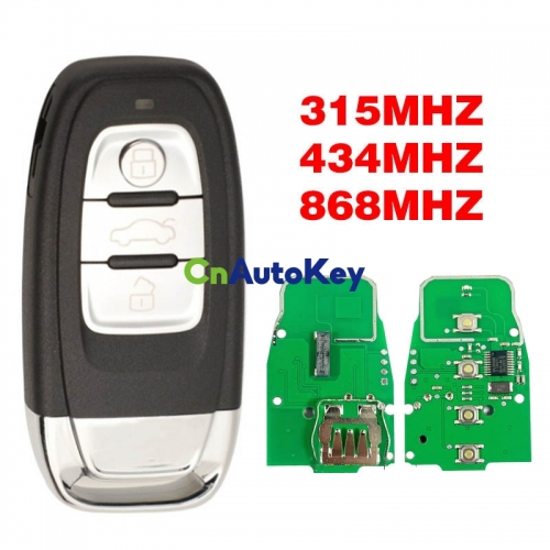 CN008016 3 Button Car Smart Card Remote Key For Audi A4 S4 A5 S5 Q5 PCF7945A 315/434/868MHZ 8T0 959 754