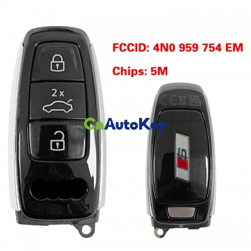 CN008139 MLB Original 3 Button Audi S 5M Chip for Audi A8 2017-2021 Smart Key Remote Control FCC ID 4N0 959 754 EM Keyless Go