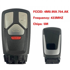 CN008054 MLB Suitable for Audi Q7 original remote control key 3+1buttons 433Mhz 5M chip FCC: 4M0 959 754 AK Keyless GO