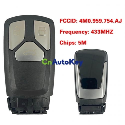 CN008050 MLB Suitable for Audi Q7 original remote control key 3 buttons 433Mhz 5M chip FCC: 4M0 959 754 AJ Keyless GO