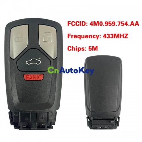 CN008053 MLB Suitable for Audi Q7 original remote control key 3+1buttons 433Mhz 5M chip FCC: 4M0 959 754 AA Keyless GO