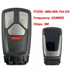 CN008143 MLB Suitable for Audi original remote control key 3+1buttons 433Mhz 5M chip FCC: 4M0 959 754 CG Keyless GO