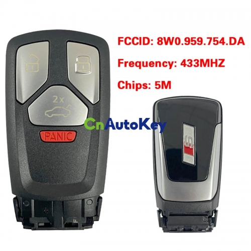 CN008148 MLB Suitable for Audi original remote control key 3+1buttons 433Mhz 5M chip FCC: 8W0 959 754 DA Keyless GO