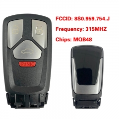 CN008152 Suitable for Audi original remote control key 3+1 buttons 315Mhz MQB48 chip FCC: 8S0 959 754 J Keyless GO