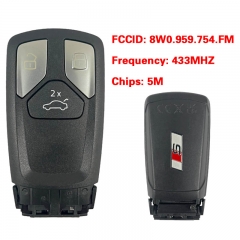 CN008150 MLB Suitable for Audi original remote control key 3 buttons 433Mhz 5M chip FCC: 8W0 959 754 FM Keyless GO