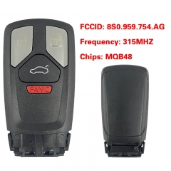 CN008151 Suitable for Audi original remote control key 3+1 buttons 315Mhz MQB48 chip FCC: 8S0 959 754 AG Keyless GO