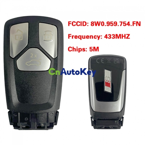 CN008149 MLB Suitable for Audi original remote control key 3 buttons 433Mhz 5M chip FCC: 8W0 959 754 FN Keyless GO