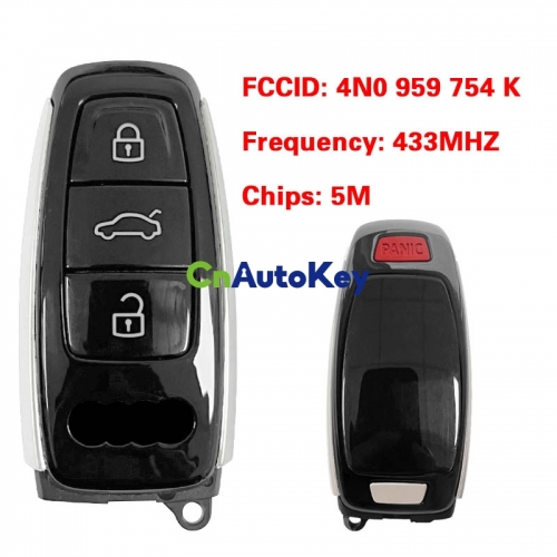 CN008156 MLB Original 3+1 Button 5M Chip for Audi A8 2017-2021 Smart Key Remote Control FCC ID 4N0 959 754 K Keyless Go