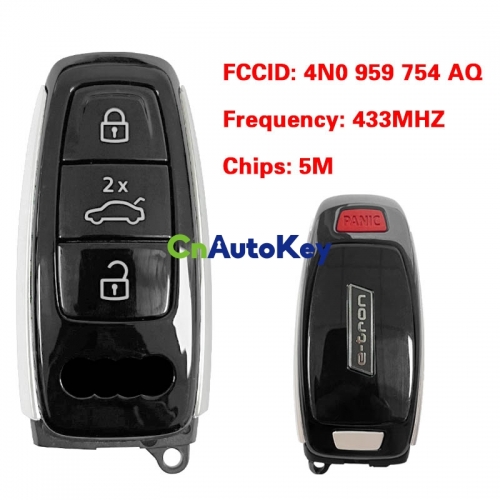 CN008132 MLB Original 3+1 Button Audi E-tron 433MHZ 5M Chip for Audi A8 2017-2021 Smart Key Remote Control FCC ID 4N0 959 754 AQ Keyless Go