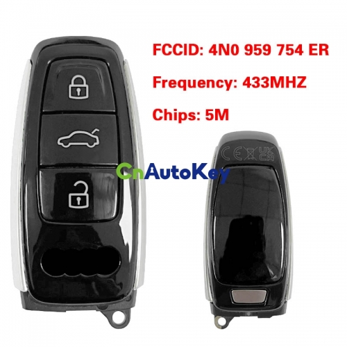 CN008131 MLB Original 3 Button 433MHZ 5M Chip for Audi A8 2017-2021 Smart Key Remote Control FCC ID 4N0 959 754 ER Keyless Go