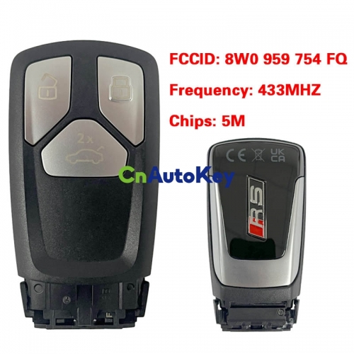 CN008161 MLB Suitable for Audi RS original remote control key 3 buttons 433Mhz 5M chip FCC: 8W0 959 754 FQ Keyless GO