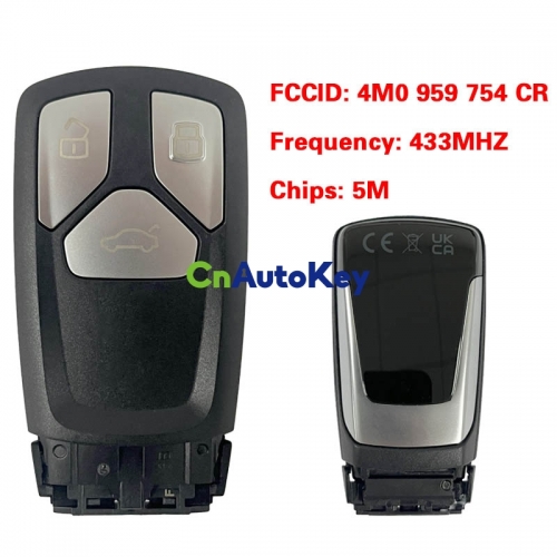 CN008160 MLB Suitable for Audi original remote control key 3 buttons 433Mhz 5M chip FCC: 4M0 959 754 CR Keyless GO