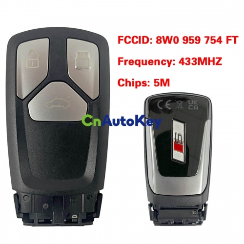 CN008166 MLB Suitable for Audi S original remote control key 3 buttons 433Mhz 5M chip FCC: 8W0 959 754 FT Keyless GO