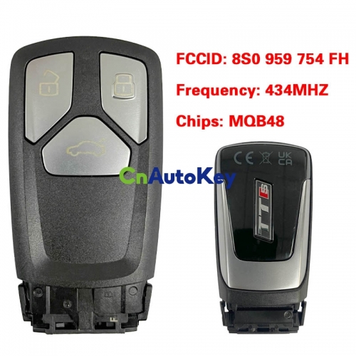 CN008168 Suitable for Audi original remote control key 3 buttons 434Mhz MQB48 chip FCC: 8S0 959 754 FH Keyless GO