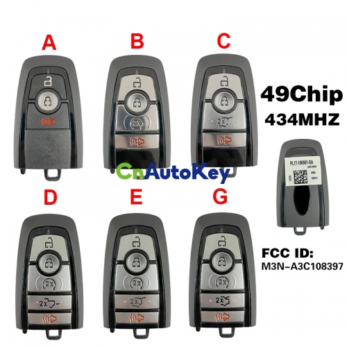 CN018140 Strattec – 2023-2024 Ford F-Series /3/4-Button Smart Key / PN: 164-R8333 FCC ID: M3N-A3C108397 434MHZ
