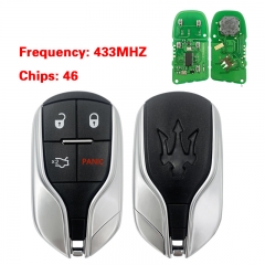 CN089003 3+1 buttons smart remote car key 433mhz 46 chip for Maserati Quattropor...