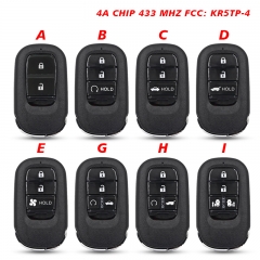 CN003163 2/3/4 Buttons For Honda New XRV CRV HRV FIT ZRV Smart Remote Car key433MHZ 4A Chip FCC ID : KR5TP-4