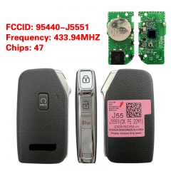 CN051193 KIA Stinger 2022 Genuine Smart Remote Key 3+1 Buttons 433MHz 95440-J555...