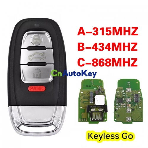 CN008088 Aftermarket 4 Button Keyless remote 2012 2013 2014 2015 2016 key fob fits Audi A6 keyfob Part. No: 8T0.959.754 M, FCC ID: IYZFBSB802 49CHIP