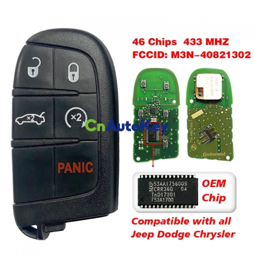 CN087004 For Dodge 5 button Smart Remote Key 433mhz M3N-40821302