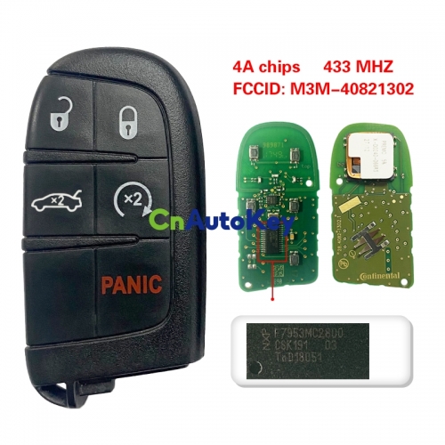 CN087024 Genuine Dodge Charger, Challenger 2019+ Smart Key, 5Buttons, M3M-40821302 HITAG AES PCF7953M, 433MHz 68394195AA Keyless Go
