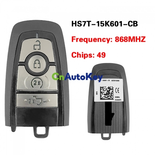 CN018123 ORIGINAL Key For Ford Frequency 868 MHz Transponder HITAG PRO Part No HS7T-15K601-CB