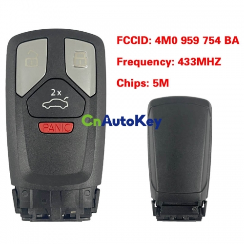 CN008177 MLB Suitable for Audi original remote control key 3+1 buttons 433Mhz 5M chip FCC: 4M0 959 754 BA Keyless GO
