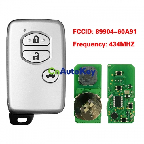 CN007171 For Toyota Land Cruiser 2008+ Smart Key, 2Buttons, B77EA P1 98 4D-67 Chip, 433MHz Light Gray 89904-60A91 Keyless Go PCB A433