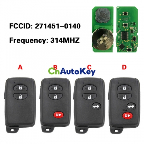 CN007082 Toyota Camry, Avalon 2007+ Smart Key, 4Buttons, HYQ14AAB P1 D4 4D-67, 315MHz Light Gray 89904-06041 89904-33181 89904-33310 Keyless Go