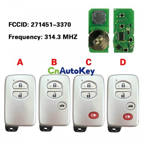 CN007079 Toyota smart card board 4 key 314.3 MHZ number 271451-3370-USA