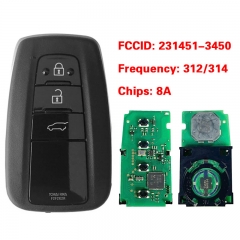 CN007299 3 Button Toyota Land cruiser Smart Key 231451-3450 G Board 8A Chip RF43...