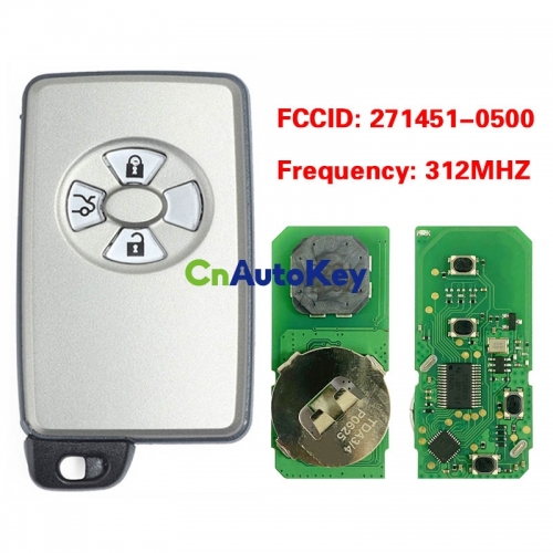 CN007178 For Toyota Smart Key, 3Buttons, P1 94 4D-67 Chip, 312MHz 271451-0500 Keyless Go