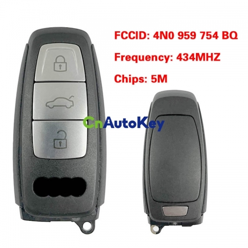 CN008186  MLB Original 3 Button 434MHZ 5M Chip for Audi A8 2017-2021 Smart Key Remote Control FCC ID 4N0 959 754 BQ Keyless Go