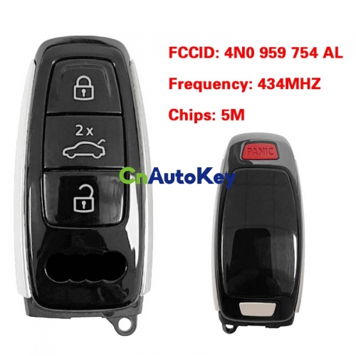 CN008191  MLB Original 3+1 Button 434MHZ 5M Chip for Audi A8 2017-2021 Smart Key Remote Control FCC ID 4N0 959 754 AL Keyless Go