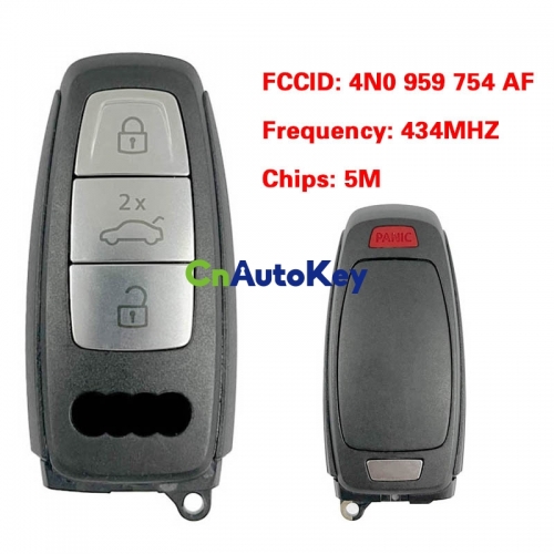 CN008189  MLB Original 3+1 Button 434MHZ 5M Chip for Audi A8 2017-2021 Smart Key Remote Control FCC ID 4N0 959 754 AF Keyless Go