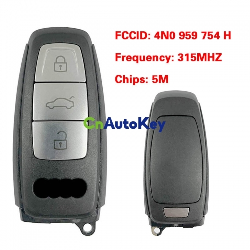 CN008187  MLB Original 3 Button 315MHZ 5M Chip for Audi A8 2017-2021 Smart Key Remote Control FCC ID 4N0 959 754 H Keyless Go