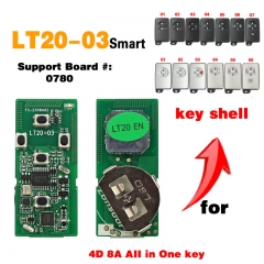 KH050 LT20-01/02/03/04/05/07/08 Smart Key PCB 8A+4D Adjustable Frequency For Toyota For Lexus Support K518 K518ISE KH100+