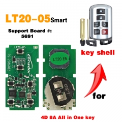 KH050 LT20-01/02/03/04/05/07/08 Smart Key PCB 8A+4D Adjustable Frequency For Toyota For Lexus Support K518 K518ISE KH100+