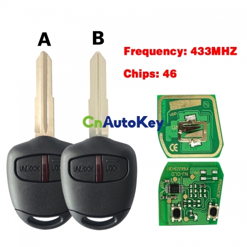 CN011004 433MHz ID46 2 Button FOB Remote Key For Mitsubishi L200 Shogun Lancer OUTLANDER