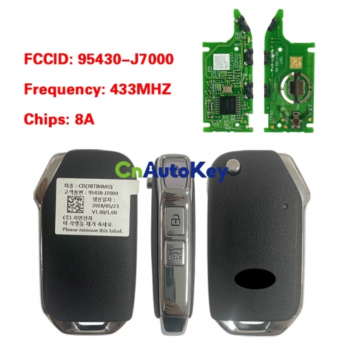 CN051229 KIA ceed 2018 Genuine Flip Remote Key 3 Buttons 433MHz 95430-J7000
