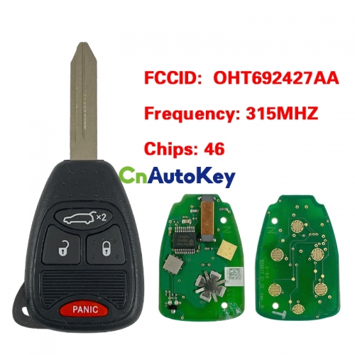 CN086057 Suitable for 2005-2007 Jeep 3+1 button remote control key FCC ID: OHT692427AA 315MHZ 46 chip