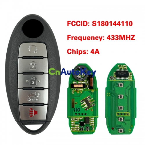 CN027066 5 Button Smart Remote Car Key 433.92Mhz For Nissan Rogue 2017-2019 with PCF7953M HITAG AES 4A CHIP KR5S180144106 S180144110