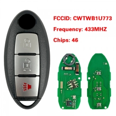 CN027049 2009 - 2010 Nissan Cube Smart Prox Key - 3B 433MHZ PCF7952 CWTWB1U773 CWTWB1U825